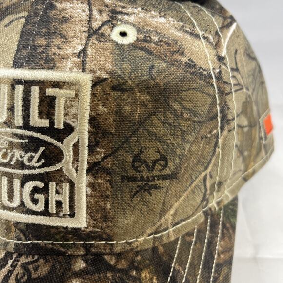Built Ford Tough Camo Hat Baseball Realtree Camouflage Orange Adjustable - New - Picture 4 of 8